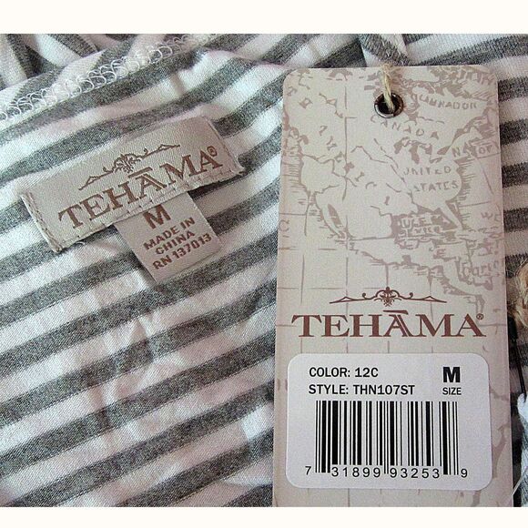 TEHAMA NEW Contrast Pinstripe Scoop Neck Racerback Fit&Flare Activewear Dress M - Picture 5 of 12